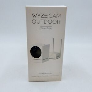 Wyze Cam Outdoor Starter Bundle WVOD1B1 Wire-Free Wireless Camera & Base Sealed